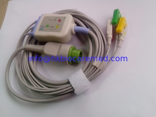 China Compatible Biolight A series 3 lead ECG cable with clip end, IEC, supplier