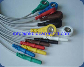 China Din 1.5 Style normal 7 leads Holter cable, snap end, IEC/AHA supplier