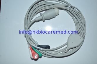 China Compatible Philips 5 lead ecg cable , snap end, AHA, 8 PIN Connector supplier