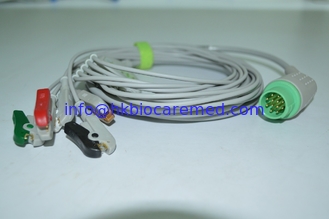China Compatible Schiller 5 lead ECG cable with clip end , AHA,12 pin for AT-1 supplier