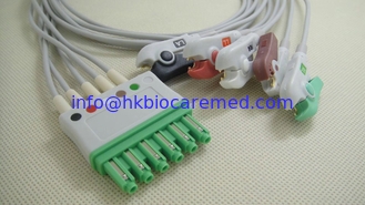 China Compatible Drager  6 lead cable for  MS20093, clip end supplier