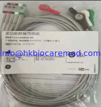 China Original GE 5 lead ecg leadwire,411200-002, snap end, AHA, 130CM supplier
