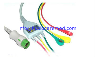 China Compatible Mindray 3 lead ECG cable with snap end , IEC supplier