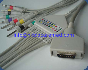 China Fukuda Denshi 10 leads EKG cable with Din type end/Banana end ,IEC FX-101 supplier