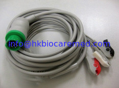 China Kontron 3 leads ECG cable with clip end ,AHA supplier