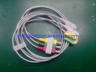 China Compatible  3 Lead ecg leadwire for AA-Plug System, IEC supplier