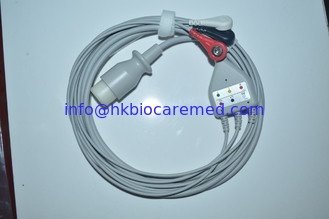 China Compatible  3 lead ecg cable , snap end, AHA, 8 PIN Connector supplier