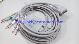 China Compatible Edan10 leads EKG cable with banana end ,IEC,SE-12 Express SE-3  SE-601A supplier