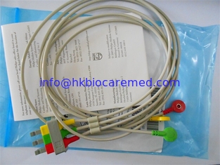 China Original  3 lead ecg leadwire cable ,M1615A, snap end, IEC supplier