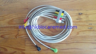 China Original  5 lead ecg leadwire cable ,M1635A, snap end, IEC supplier