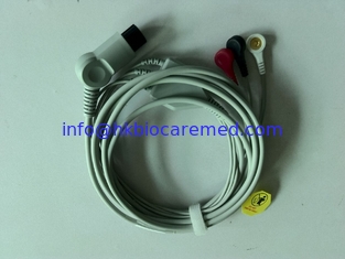 China Compatible 3 lead ecg cable for Mindray MEC 1200,snap end, AHA supplier