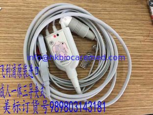 China Original  one-piece 3 lead ecg cable , clip ,AHA, 989803143181 supplier