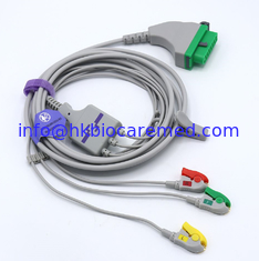 China Compatible 3 lead ecg cable for FUKUDA monitor ,clip end,IEC kind. supplier