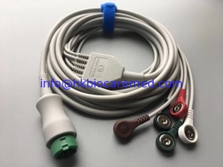 China Original Mindray One-piece 5 lead ECG cable. AHA. snap .12-pin . EA6251B supplier